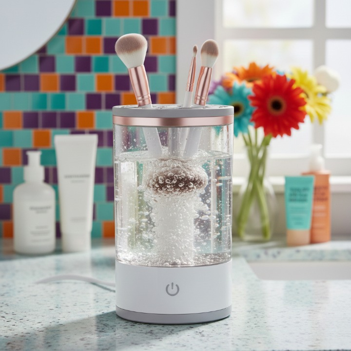 AuraClean Pro – Pulitore Automatico per Pennelli da Trucco