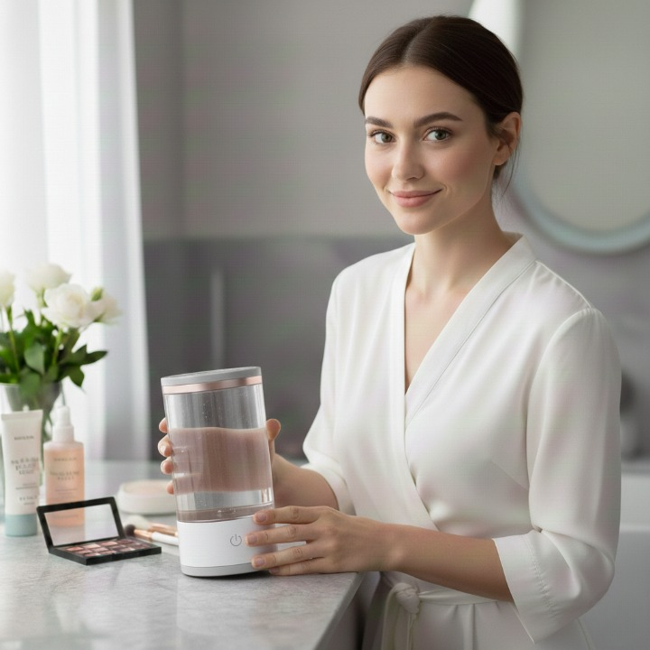 AuraClean Pro – Pulitore Automatico per Pennelli da Trucco